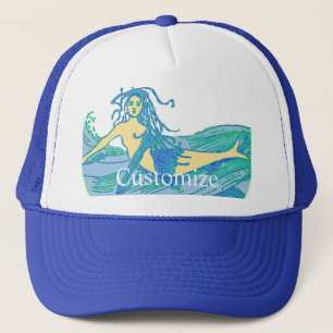 Vintage Waveriding Mermaid Thunder_Cove Trucker Hat