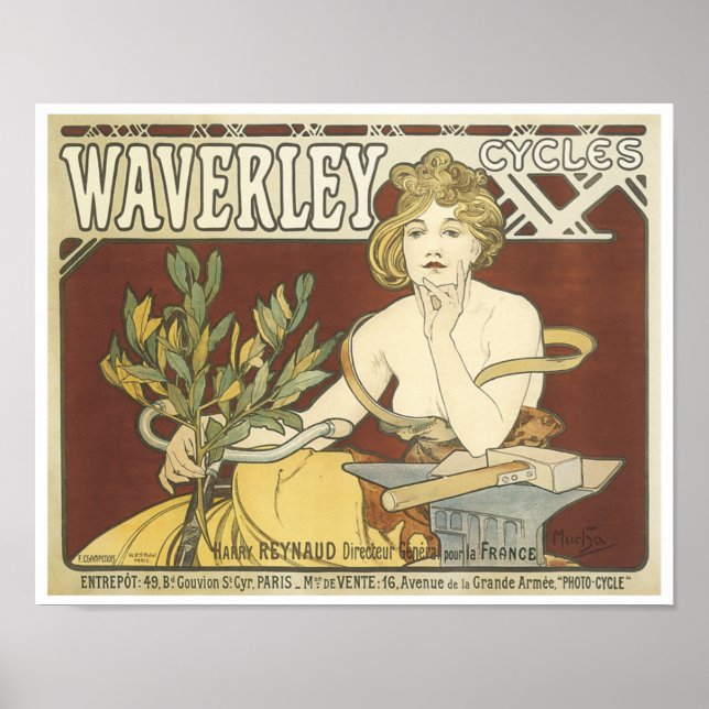 Vintage Waverly Cycles Poster (Front)