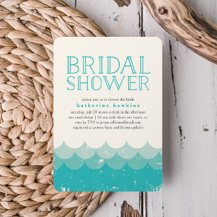 Vintage Waves Beach Bridal Shower Invitation