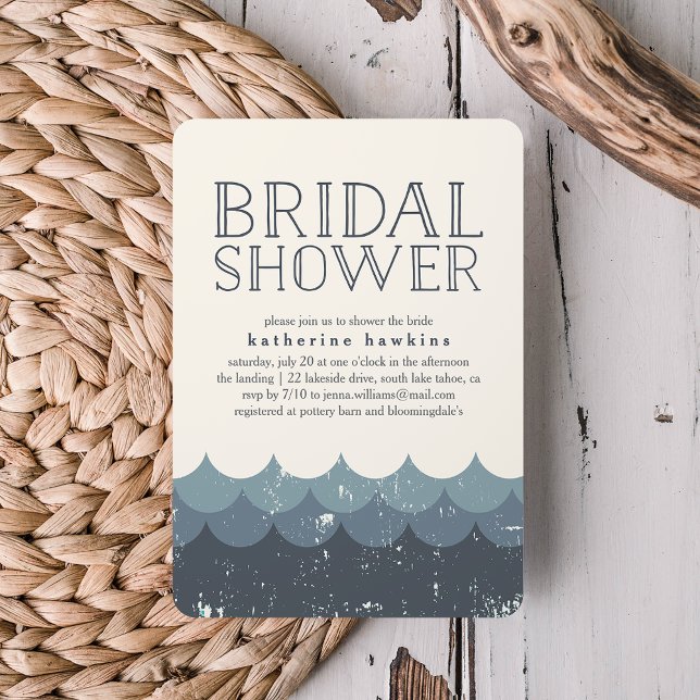 Vintage Waves Bridal Shower Invitation (Creator Uploaded)