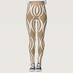Vintage Wavy Lines Geometric Design Leggings