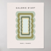 Vintage Wavy Lines Sage Green And Beige