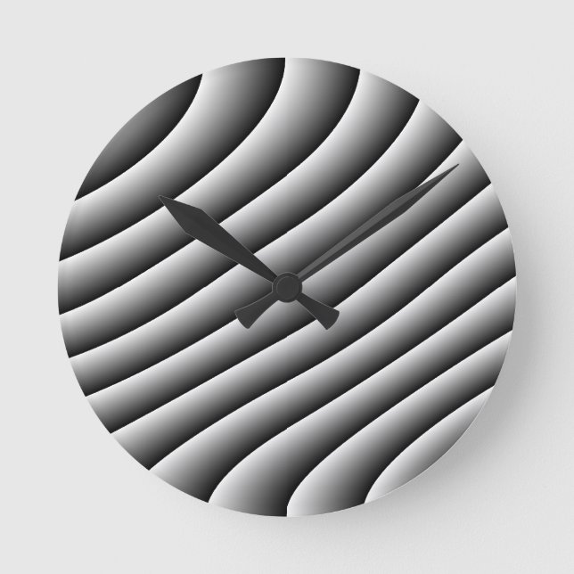 Vintage Wavy Lines Wall Clock (Front)