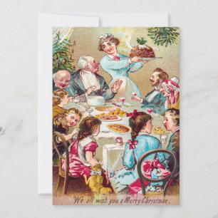 Vintage We all wish you a Merry Christmas Holiday Card