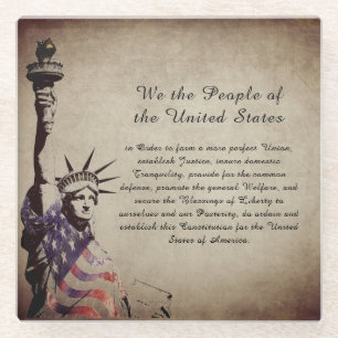 Vintage We the People American History Glass Coaster