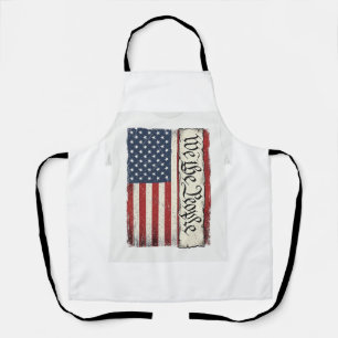 Vintage We the People Flag Patriotic Shirt Design_ Apron