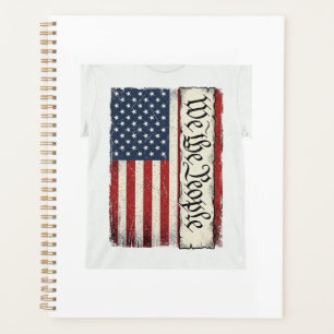 Vintage We the People Flag Patriotic Shirt Design_ Planner