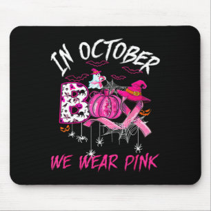 Vintage Wear Pink Breast Cancer Warrior Cute Ghost Mouse Pad