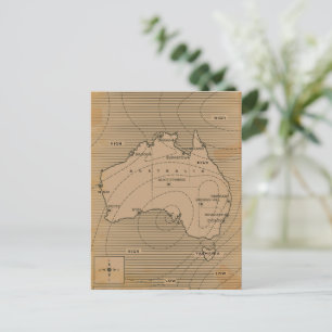 Vintage weather map of Australia Postcard