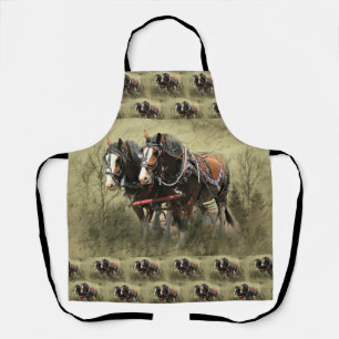 Vintage Weathered Clydesdale Postcard Apron