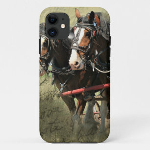 Vintage Weathered Clydesdale Postcard iPhone 11 Case