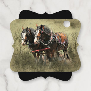 Vintage Weathered Clydesdale Postcard Favour Tags