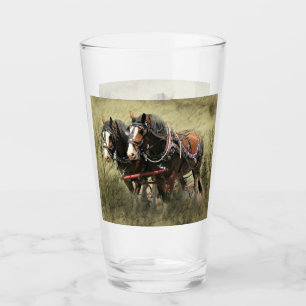 Vintage Weathered Clydesdale Postcard Glass