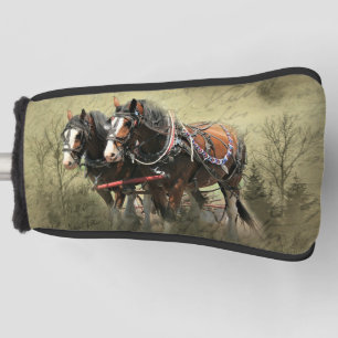 Vintage Weathered Clydesdale Postcard Golf Head Cover