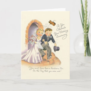 Vintage Wedding Anniversary Greeting Card
