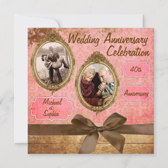 Vintage Wedding Anniversary Invitation (Front)