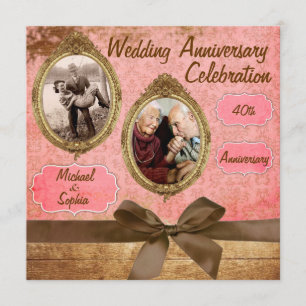 Vintage Wedding Anniversary Invitation