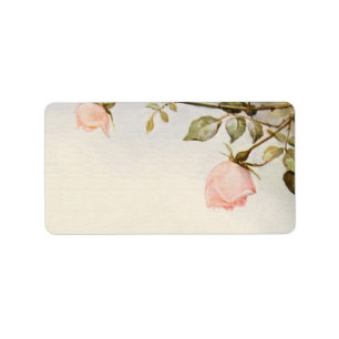 Vintage Wedding Antique Garden Rose Flowers Label