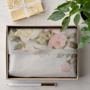 Vintage Wedding Antique Garden Rose Flowers Tissue Paper