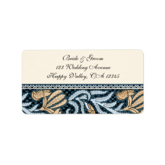 Vintage Wedding, Art Nouveau Iris Flowers Floral Label