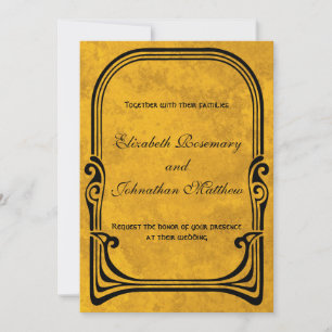 Vintage Wedding Art Nouveau Stylised Peacock Birds Invitation