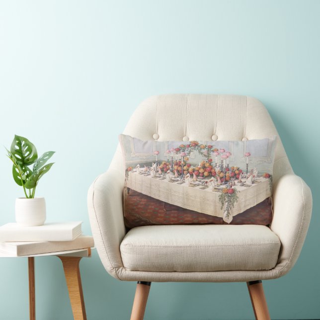 Vintage Wedding Banquet Table Lumbar Cushion (Chair)