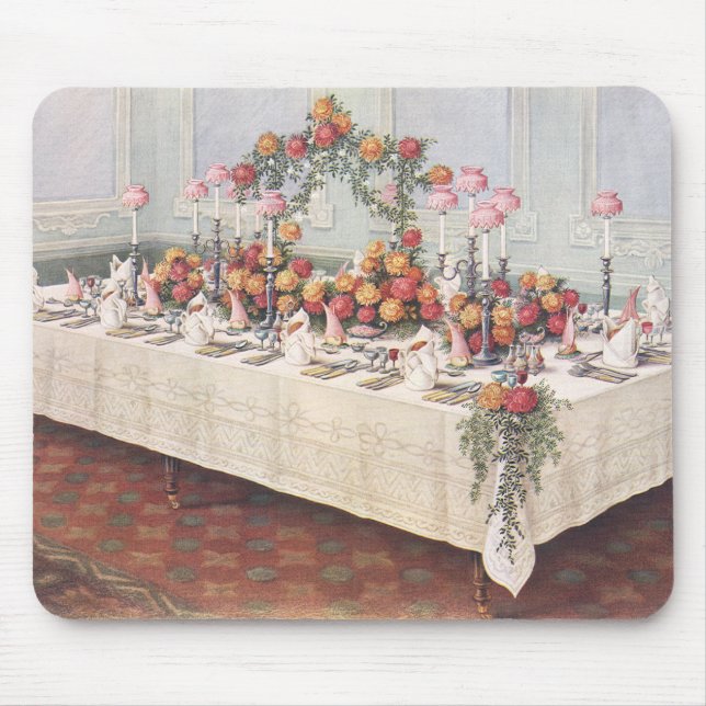 Vintage Wedding Banquet Table Mouse Pad (Front)