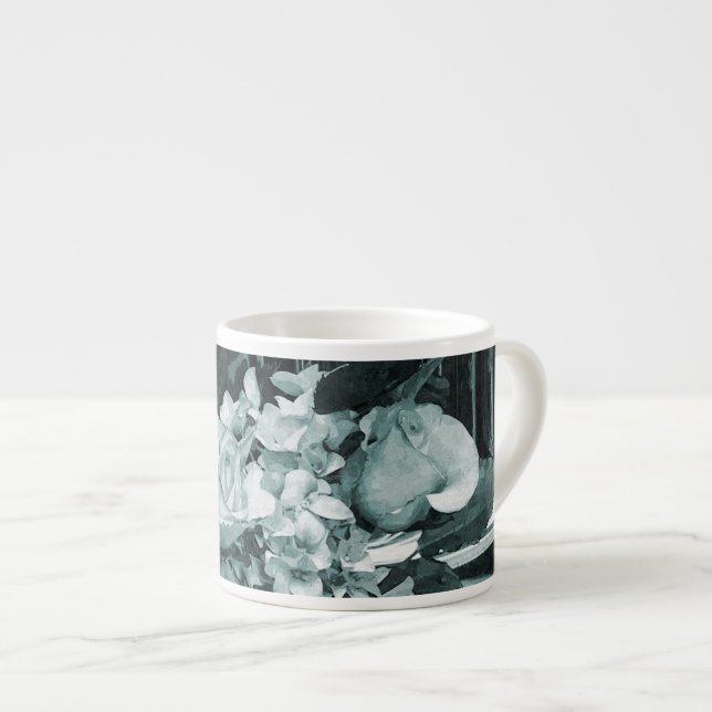 Vintage Wedding Bouquet Espresso Cup (Front Right)