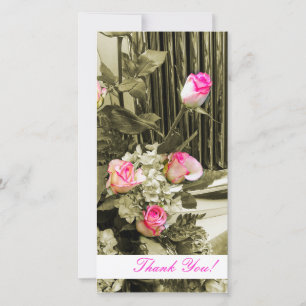 Vintage Wedding Bouquet Thank You Card