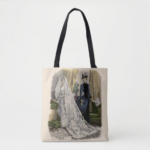 Vintage Wedding Bridal Portrait, Victorian Bride Tote Bag