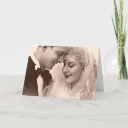 Vintage Wedding Bride and Groom Card