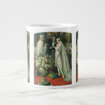 Vintage Wedding, Bride and Groom with Menorah Large Coffee Mug<br><div class="desc">Vintage illustration love and romance wedding ceremony image featuring a couple getting married in a beautiful synagogue with stained glass windows,  flowers and a seven branch menorah. The bride is wearing a long white wedding gown and the groom is handsome in his tuxedo.</div>