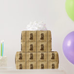 Vintage wedding Bride & Groom Once upon a time Wrapping Paper<br><div class="desc">Personalise PLdesign's Vintage wedding Bride and Groom Once upon a time wedding. Once upon a time a beautiful princess met her charming prince.. This can be a perfect wedding gift wrapping paper.</div>