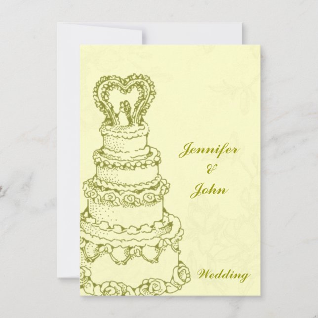 Vintage Wedding Cake Invitation (Front)