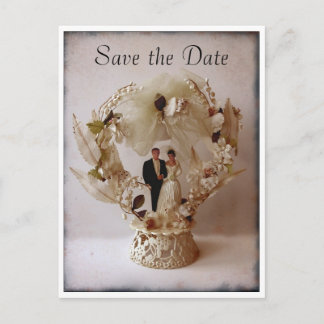 Vintage Wedding Cake Topper postcard