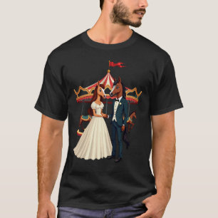 Vintage Wedding Carousel Horse Bridal Groom Party T-Shirt