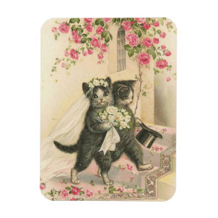 Vintage Wedding Cats, Magnet