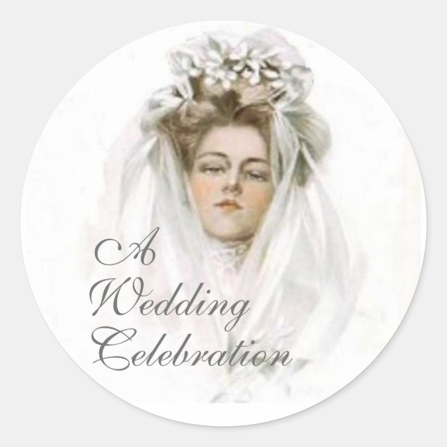 Vintage Wedding Celebration Sticker (Front)