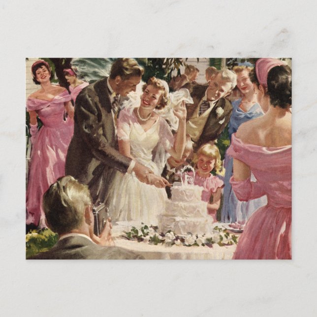 Vintage  Wedding Ceremony Postcard (Front)