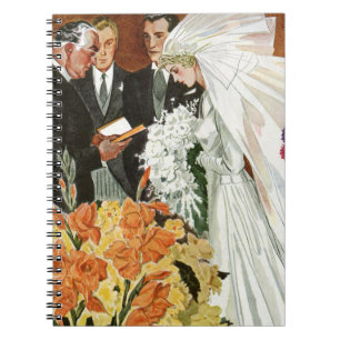 Vintage Wedding Ceremony with Bride and Groom Notebook