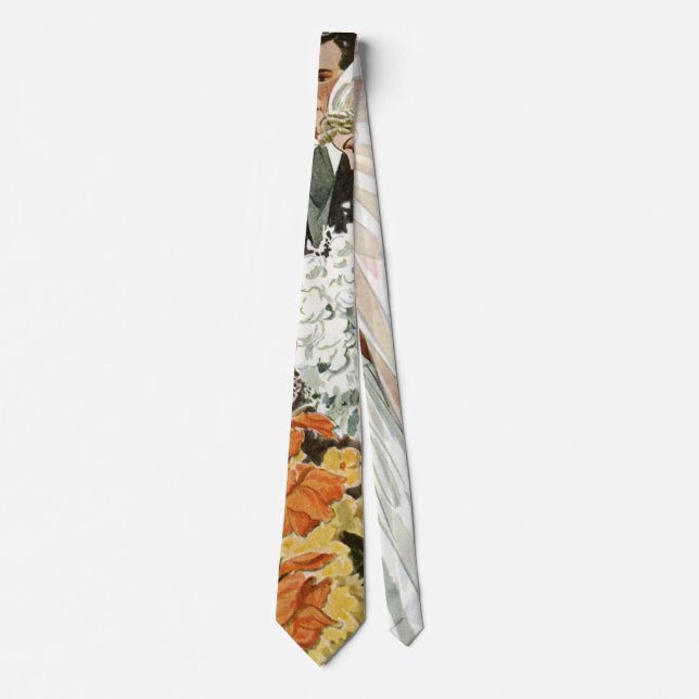 Vintage Wedding Ceremony with Bride and Groom Tie (Front)