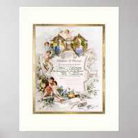 Vintage Wedding Certificate of Marriage Photograph