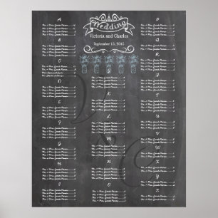 Vintage Wedding Chalkboard Guest Seating Chart