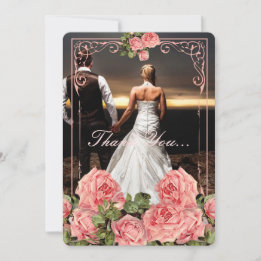 Vintage Wedding Chalkboard - Thank You Card