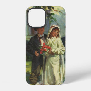 Vintage Wedding, Children Pretend Bride and Groom iPhone Case