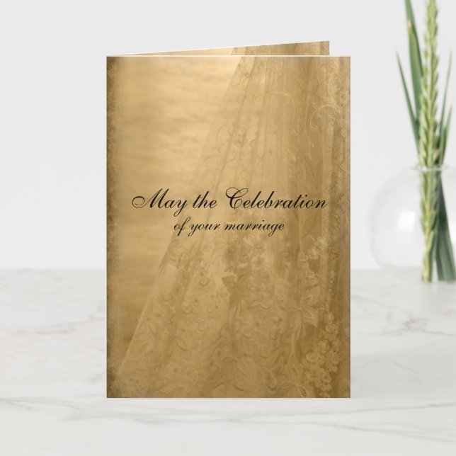 Vintage Wedding Congratulations Card (Front)