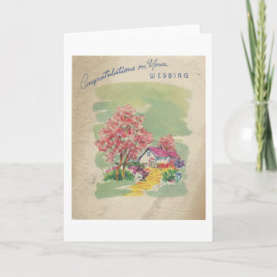 Vintage Wedding Congratulations Card
