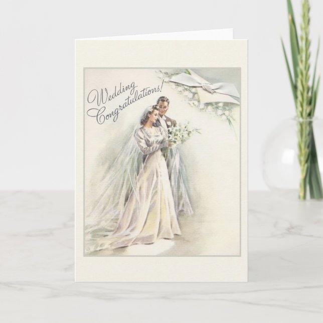 Vintage Wedding Congratulations Card (Front)