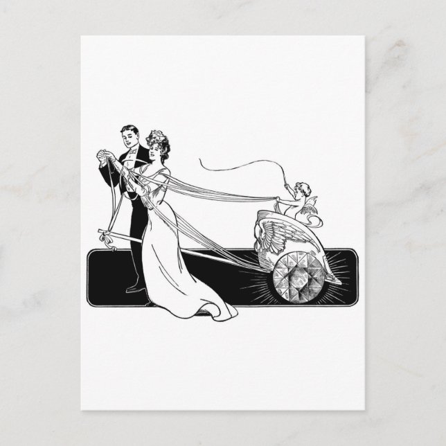Vintage Wedding Couple Postcard (Front)