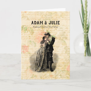 Vintage Wedding Customisable Old Fashioned Couple Card